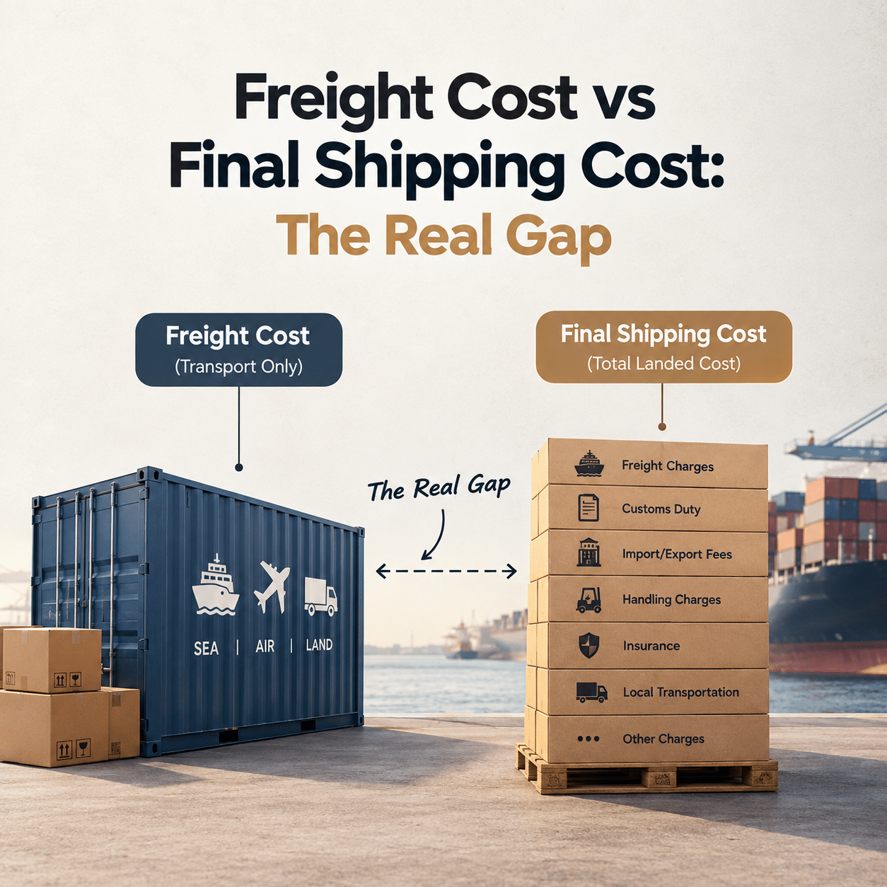 Freight Cost vs Final Shipping Cost: The Real Gap